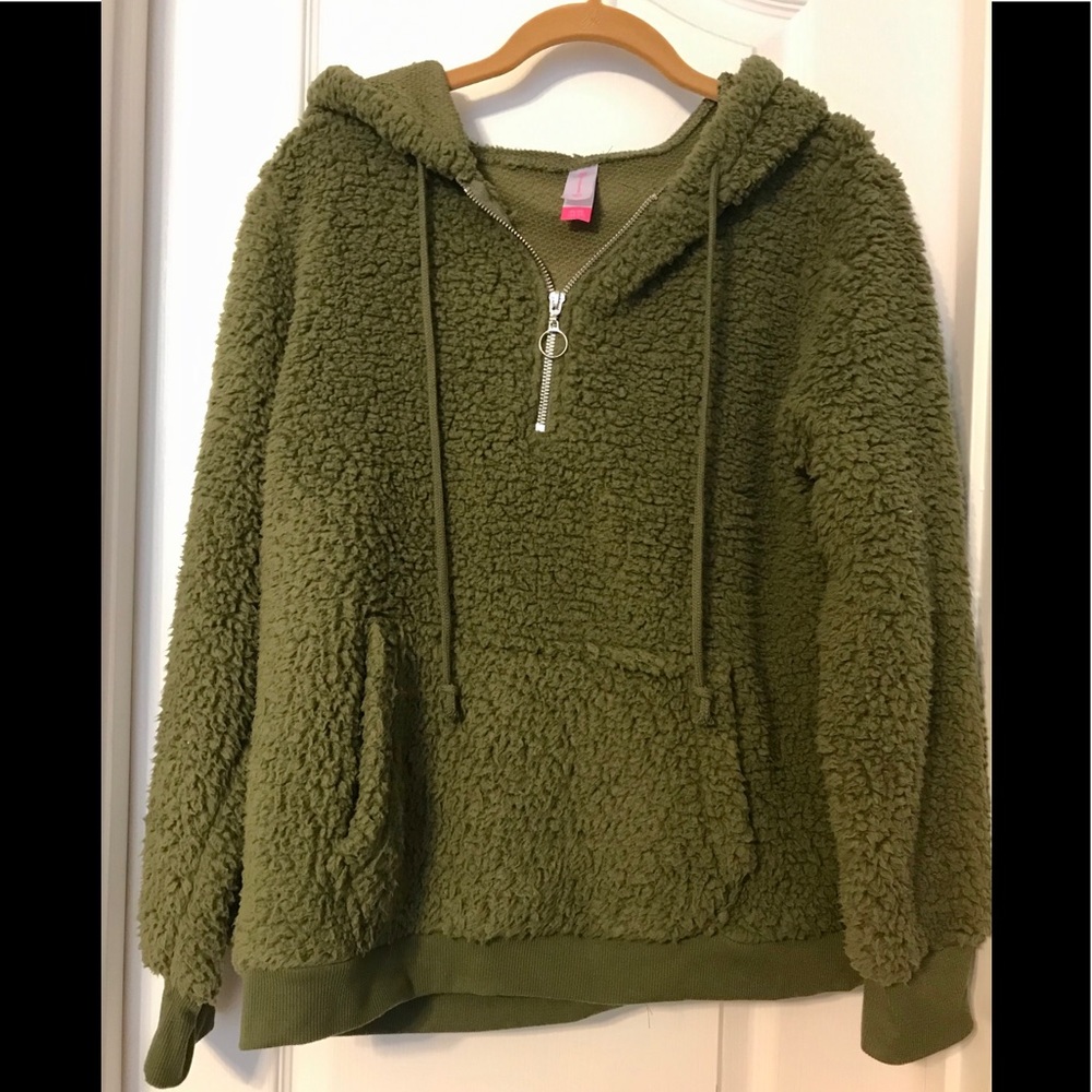 NWOT Teddy jacket, green. - Picture 2 of 8